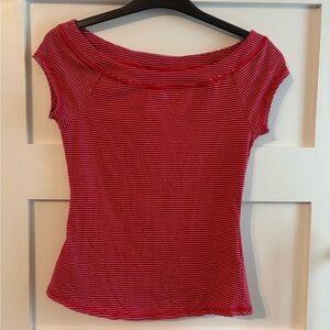 Modcloth XS red and white stripe shirt